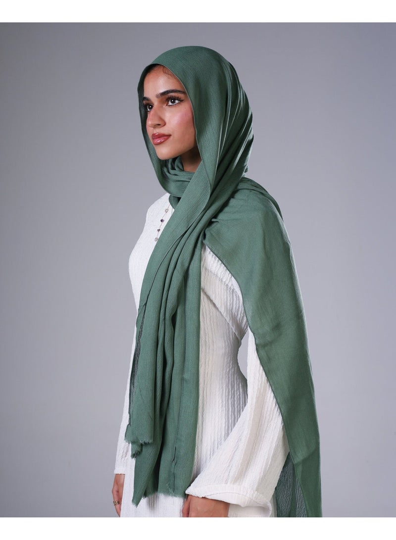 Lavezzi Cotton Sponge Modal Hijab for Women – Soft Breathable Head Scarf – Elegant Modest Fashion Head Wrap (Olive Green) - Image 2